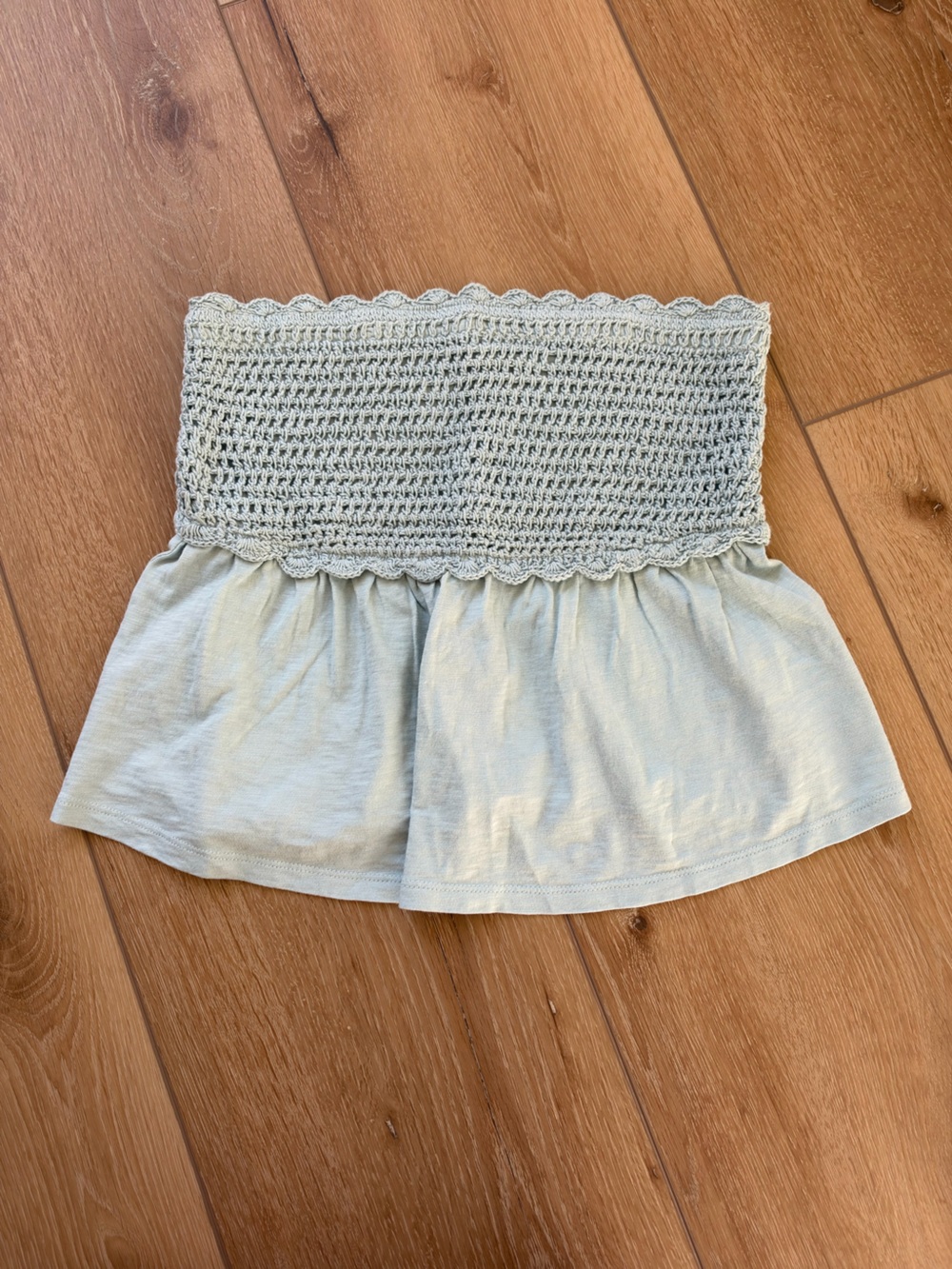 NWT American Eagle Light Blue Crochet Babydoll Tube Top